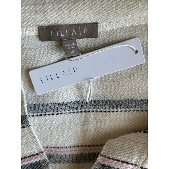 Lilla P Split Neck Knee Length Dress Raglan Sleeve Textured Size M NWT - Picture 4 of 5